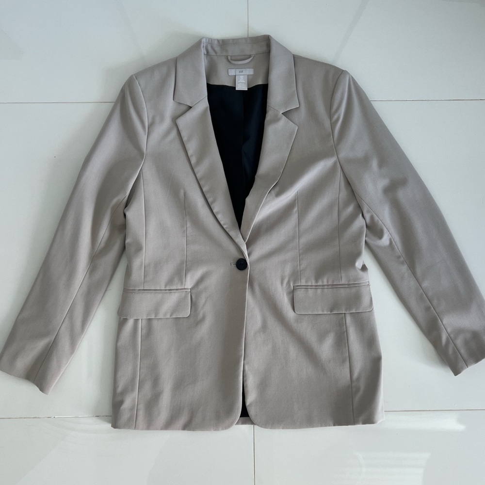 H&M Light Gray Beige Blazer